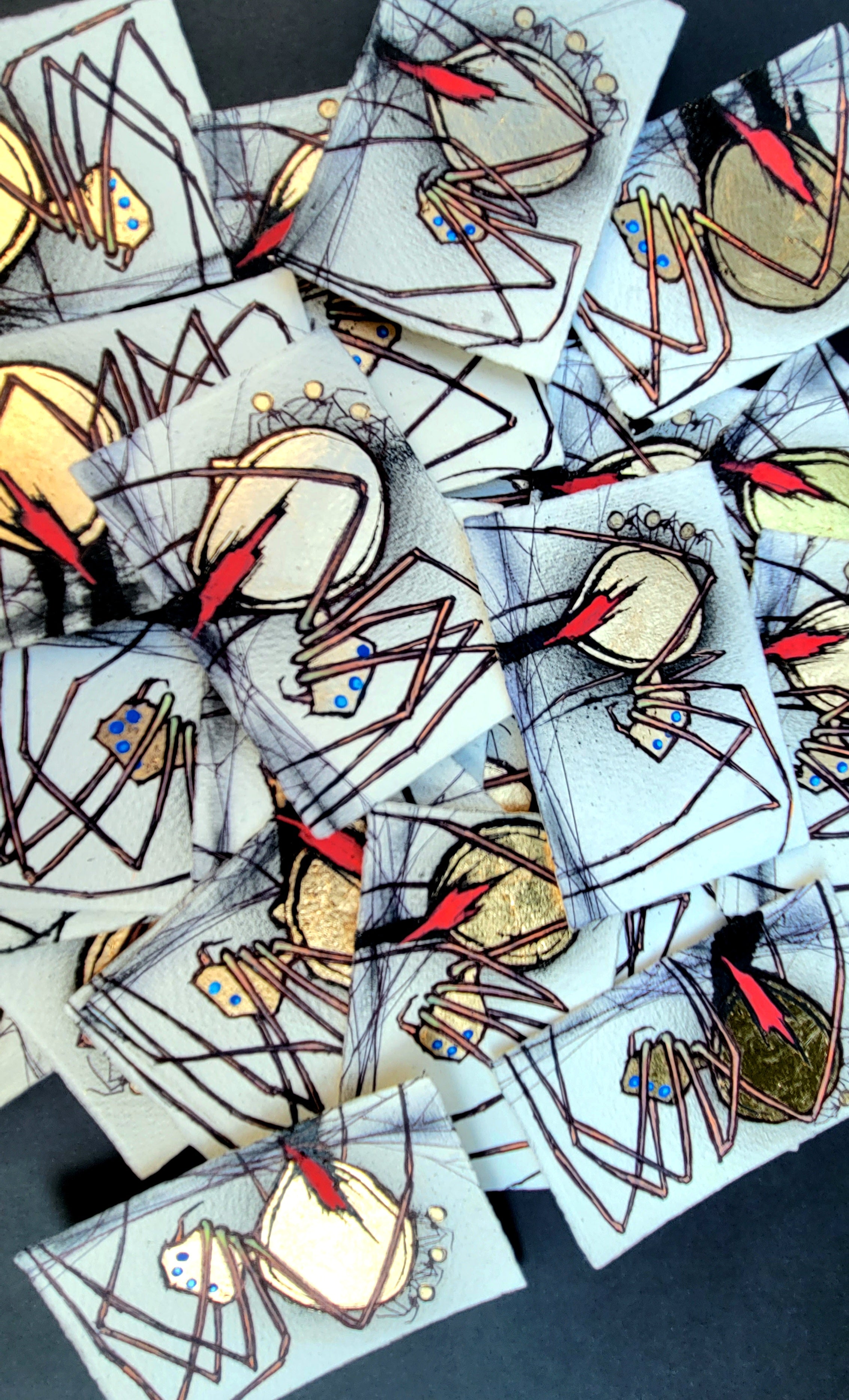 23.5k Gold Leaf Spiders