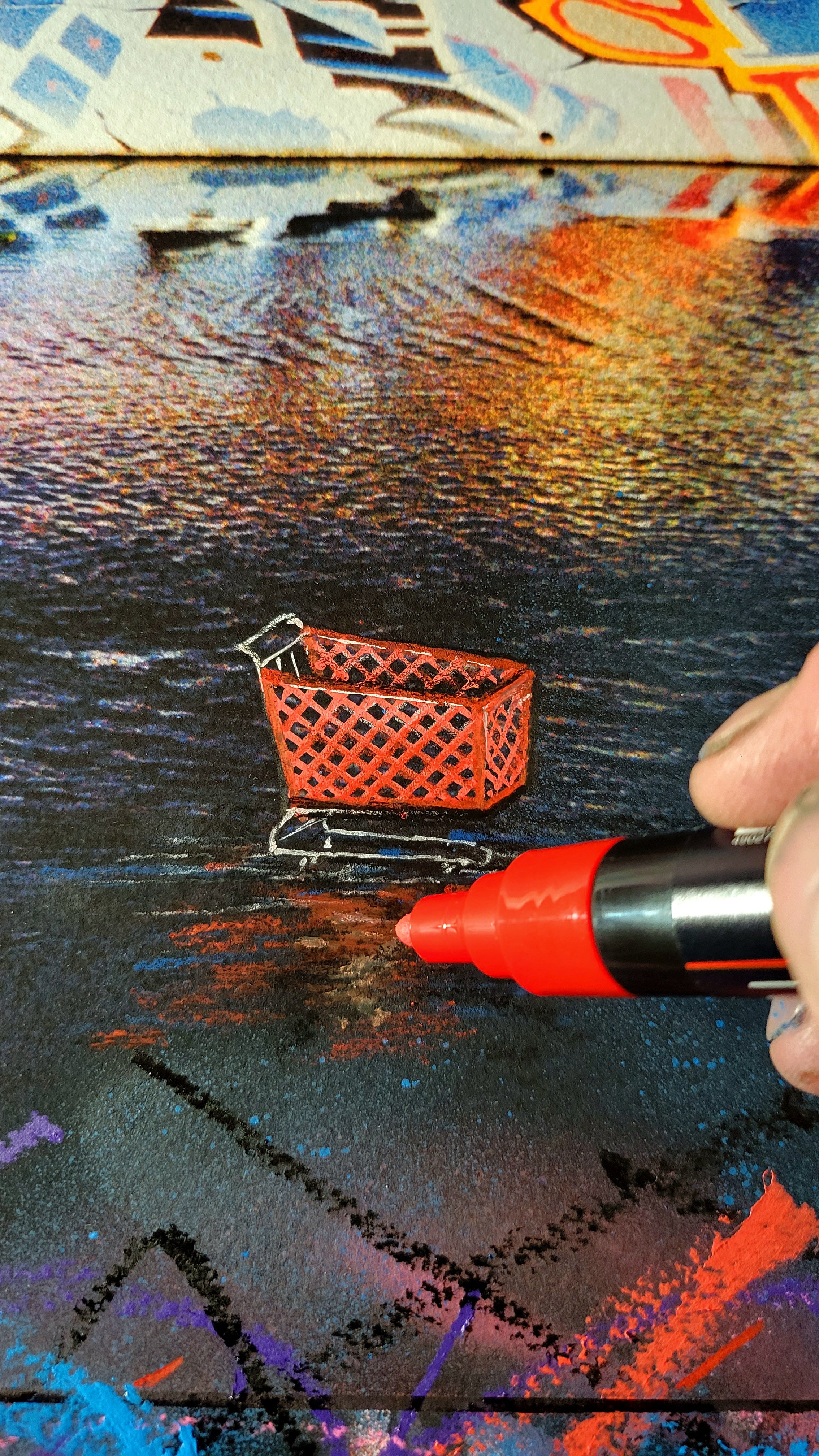 Embellished LA River Giclee