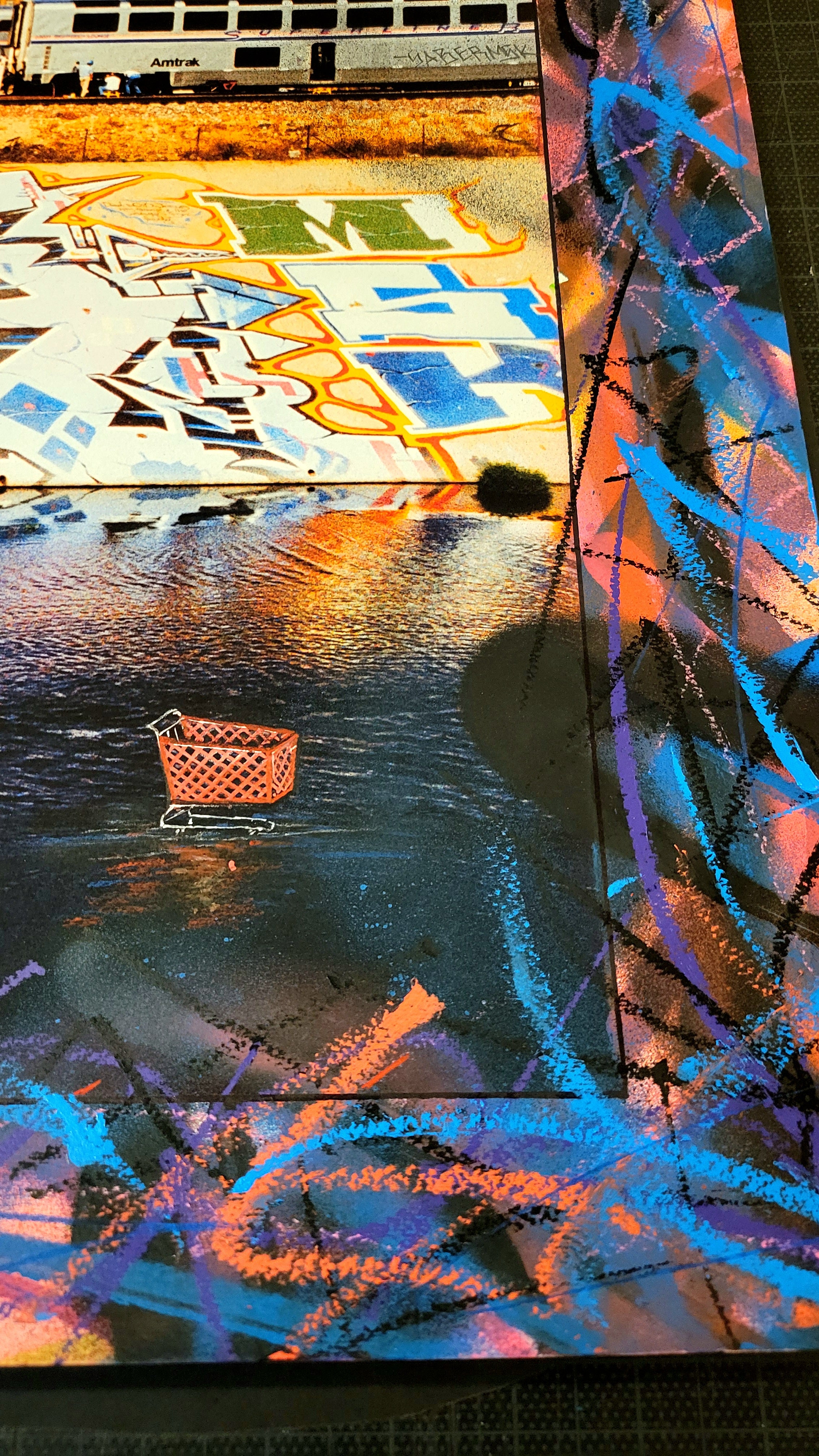 Embellished LA River Giclee