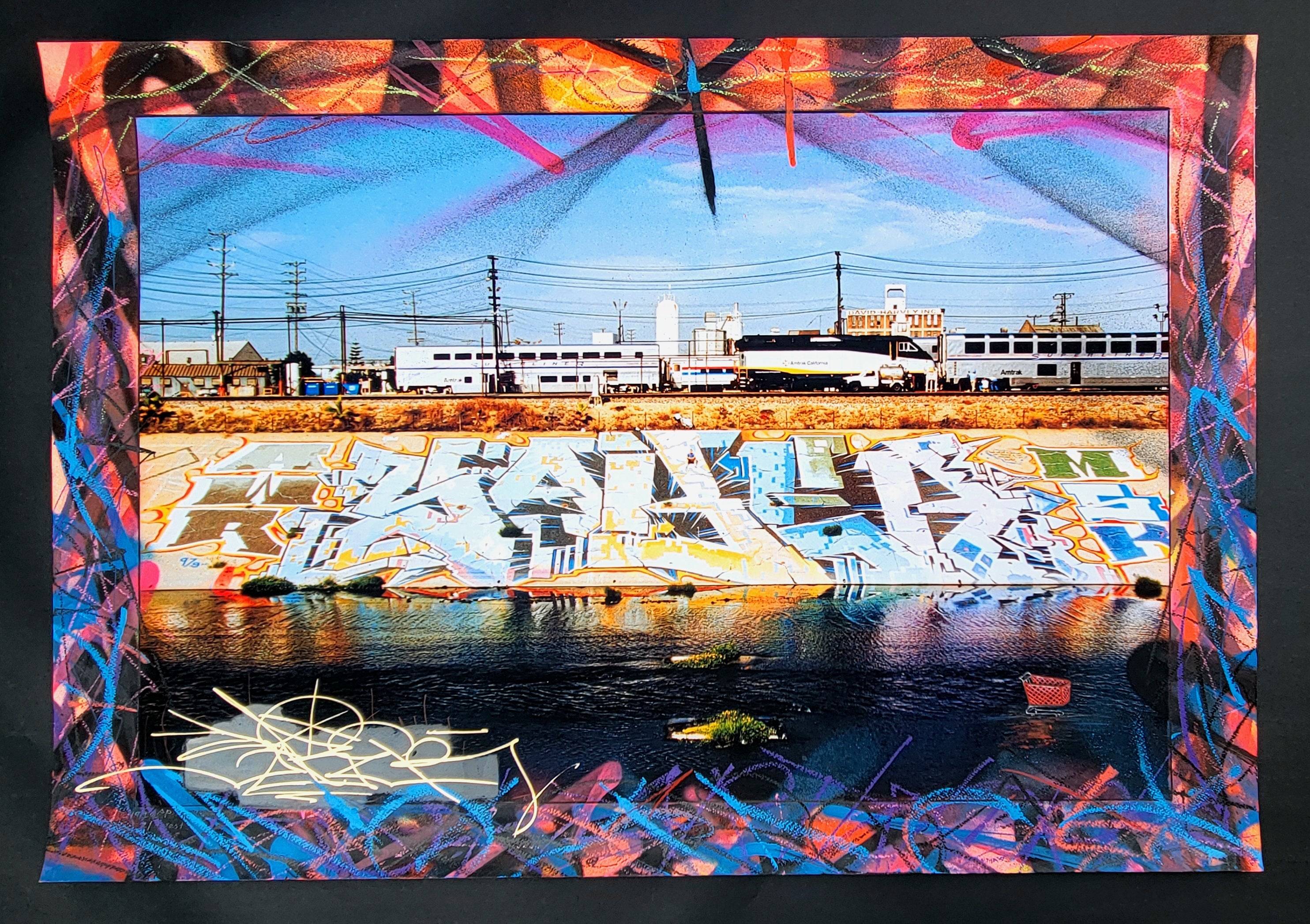 Embellished LA River Giclee