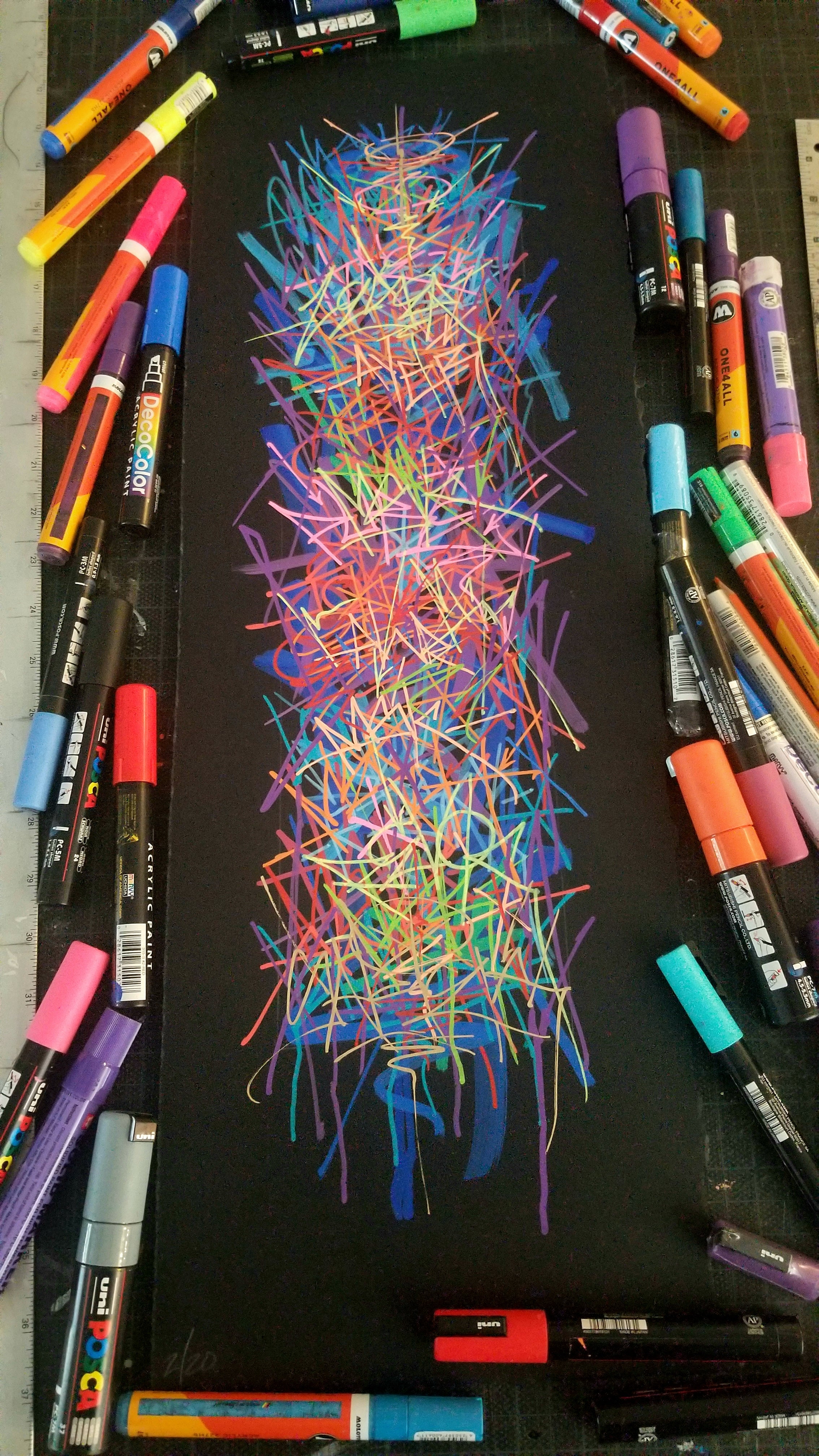 CHROMATIC TAGS ON BLACK SCROLL