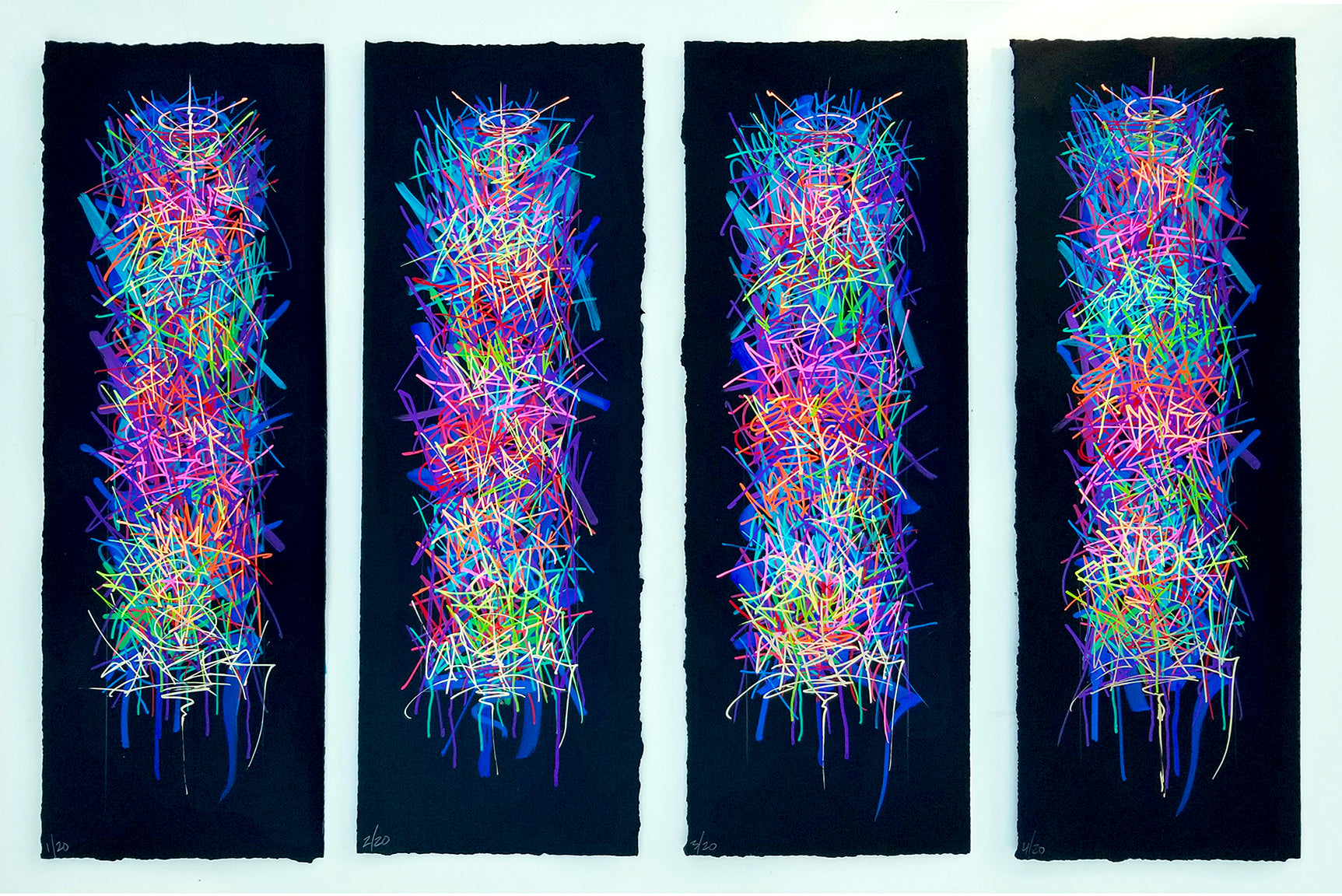 CHROMATIC TAGS ON BLACK SCROLL