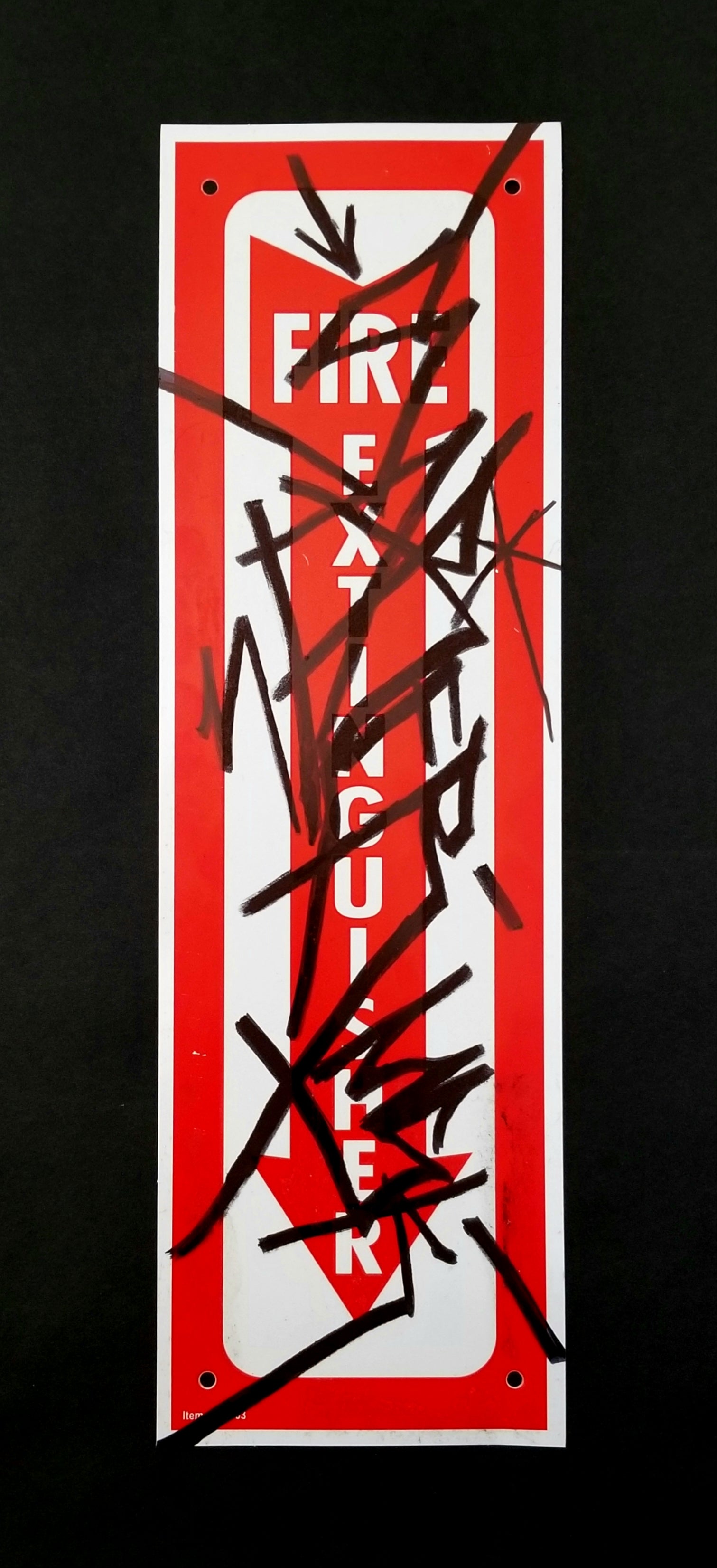 "Tagged Fire Extinguisher Sign" Glow in the dark