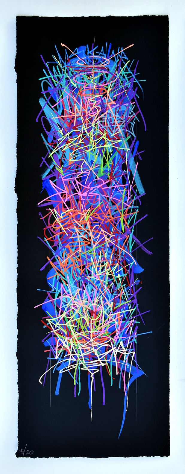 CHROMATIC TAGS ON BLACK SCROLL