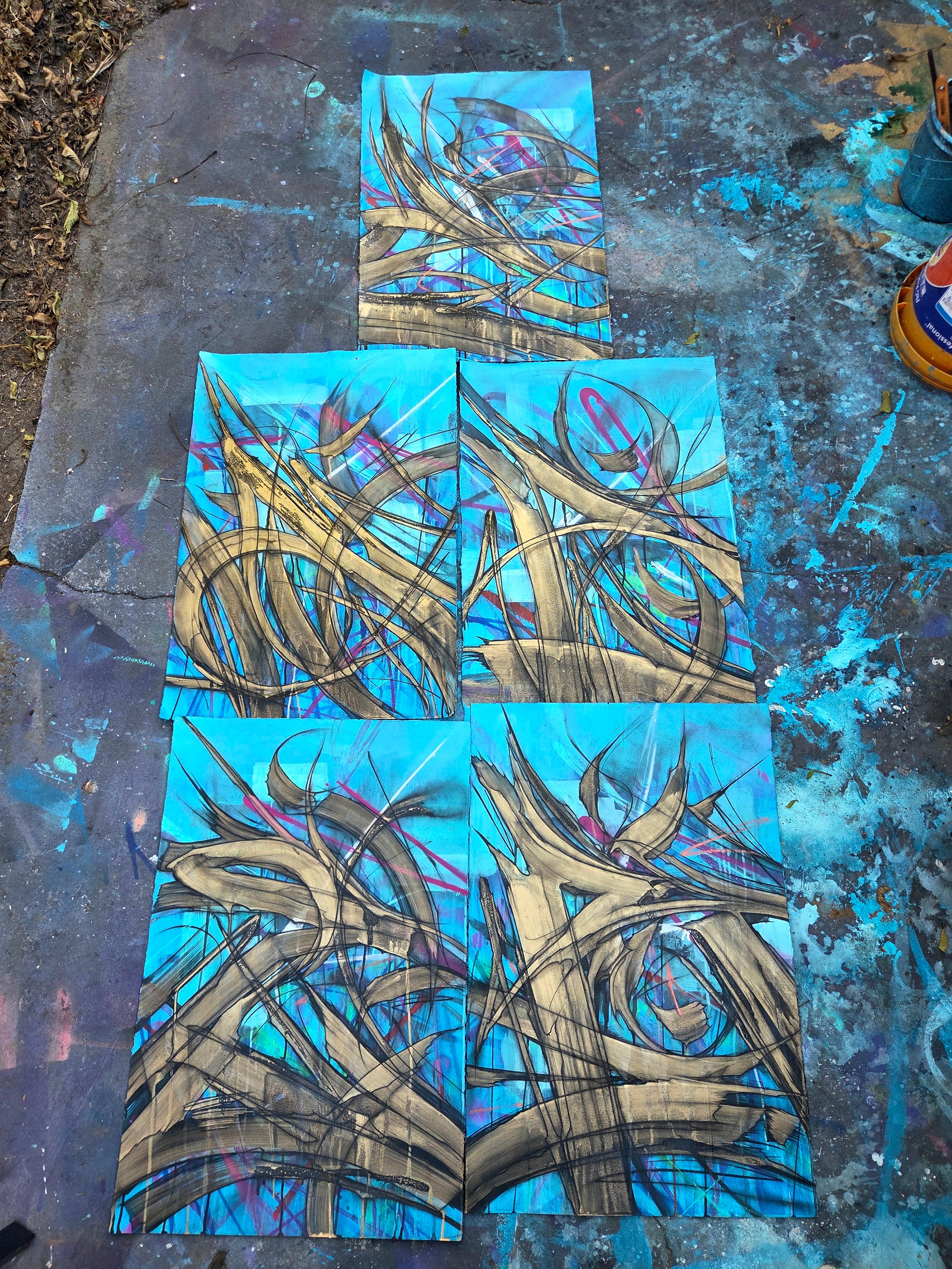 LETTERS" Turquoise & Gold Wild Series