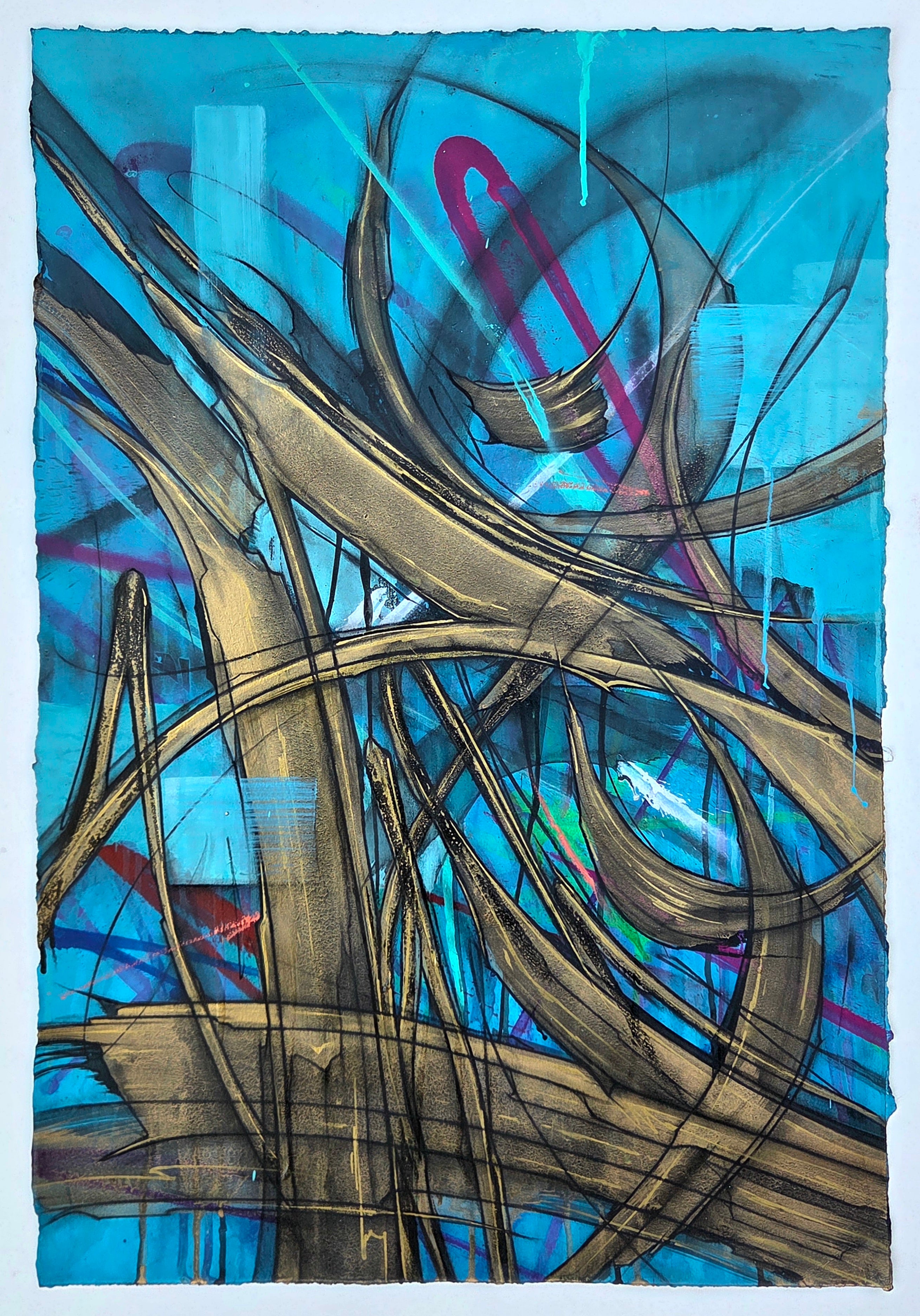 LETTERS" Turquoise & Gold Wild Series