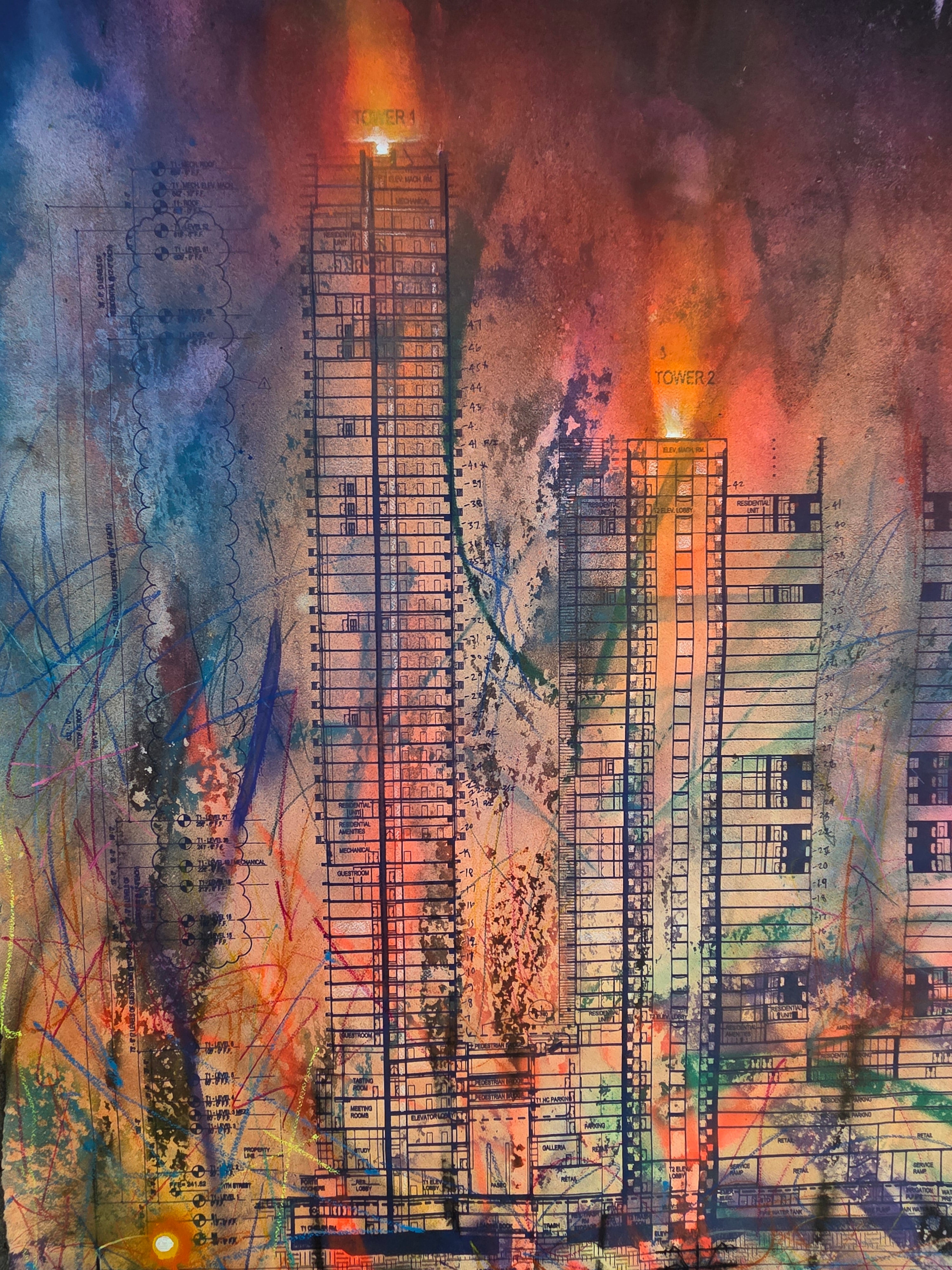 BURNING GRAFFITI TOWERS