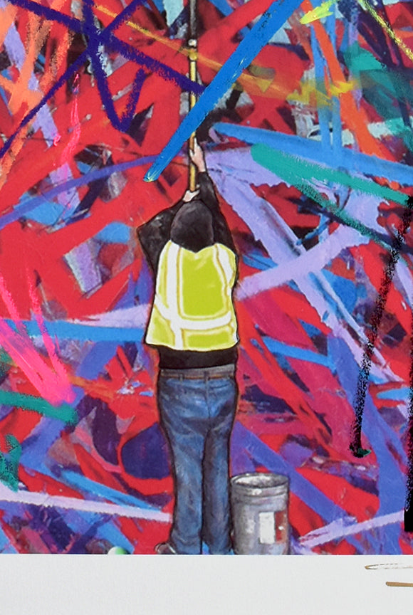 BUFFER. Hand Embellished Print