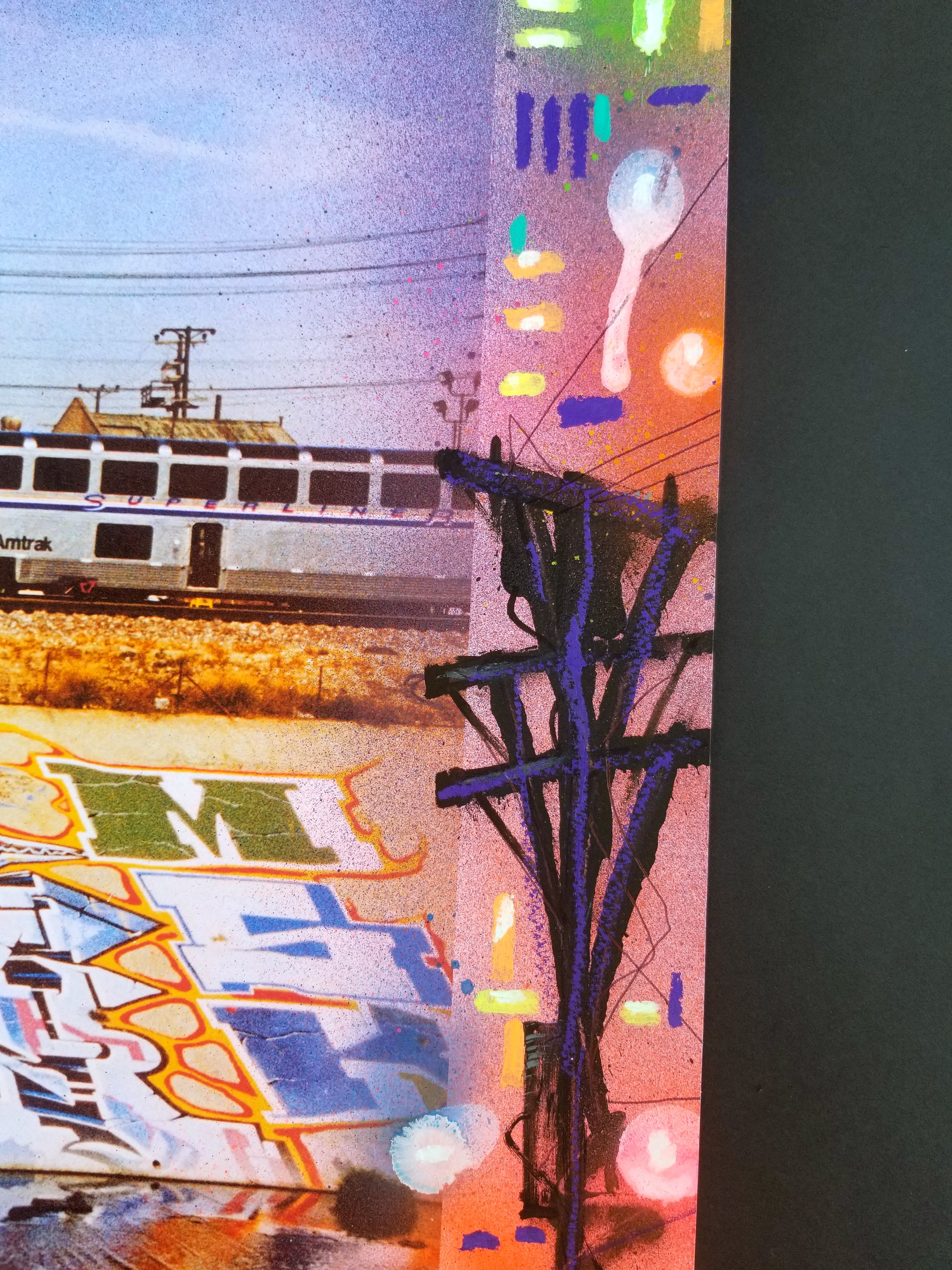 LA RIVER PIECE Hand Painted Giclee