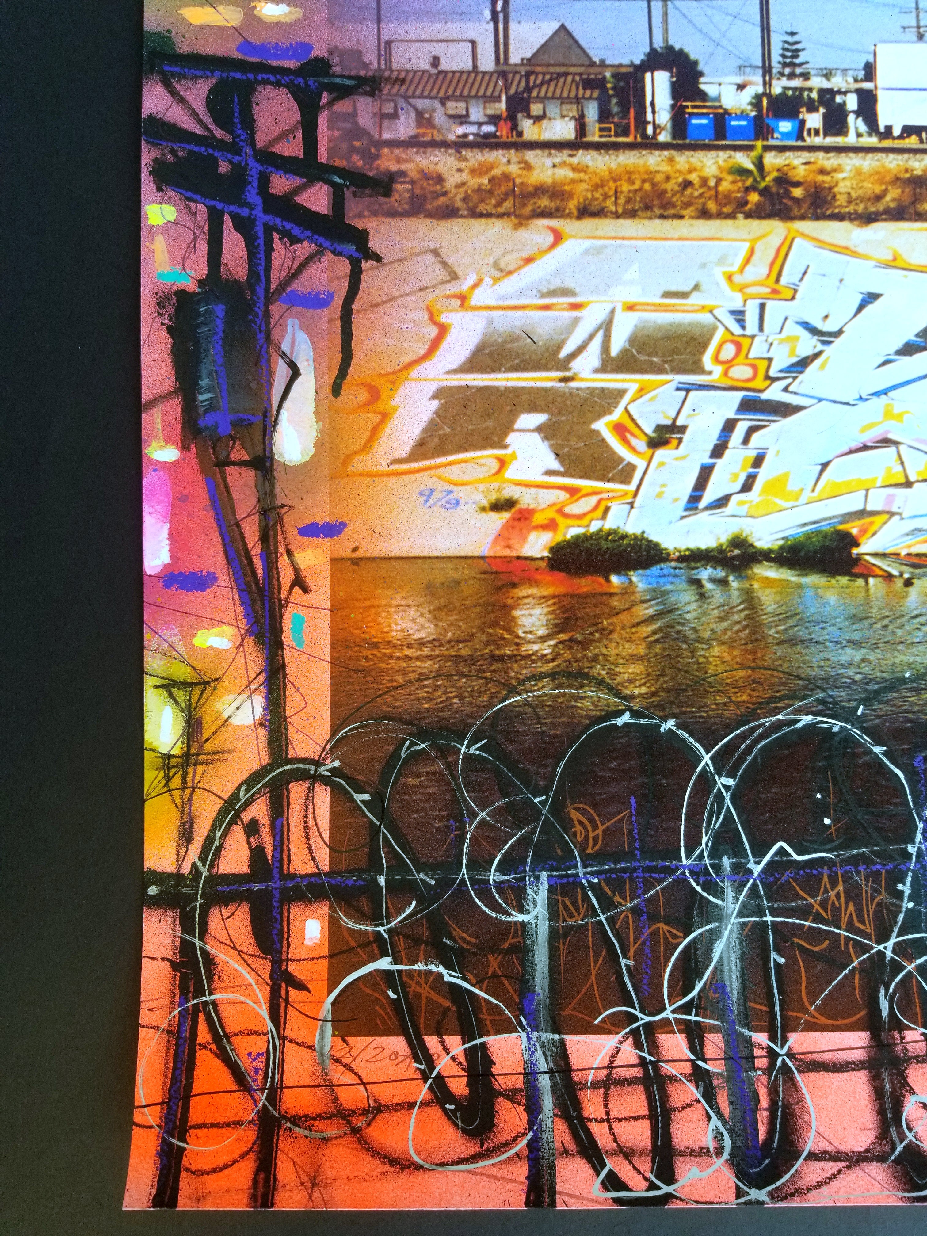 LA RIVER PIECE Hand Painted Giclee