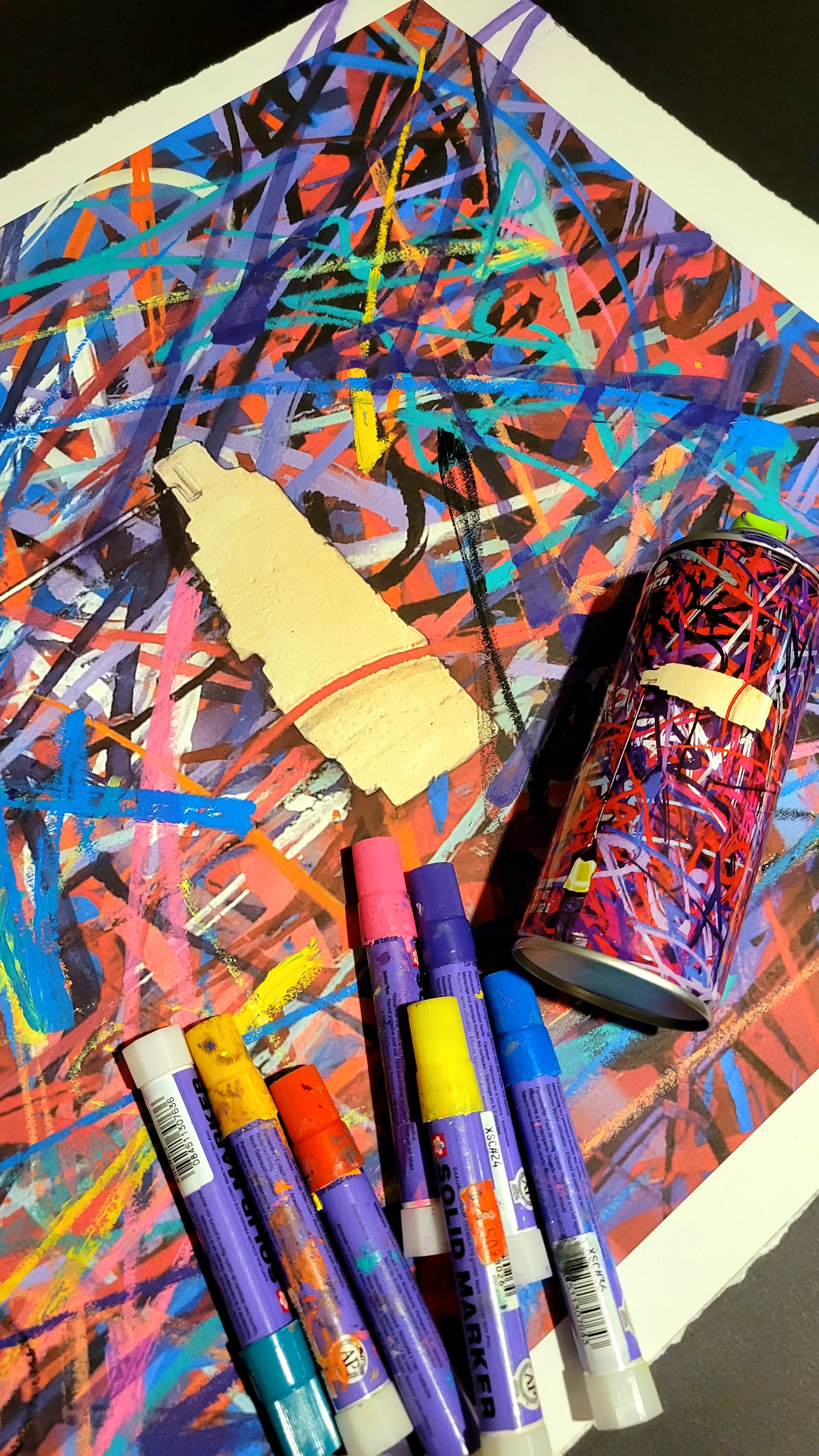 BUFFER. Hand Embellished Print