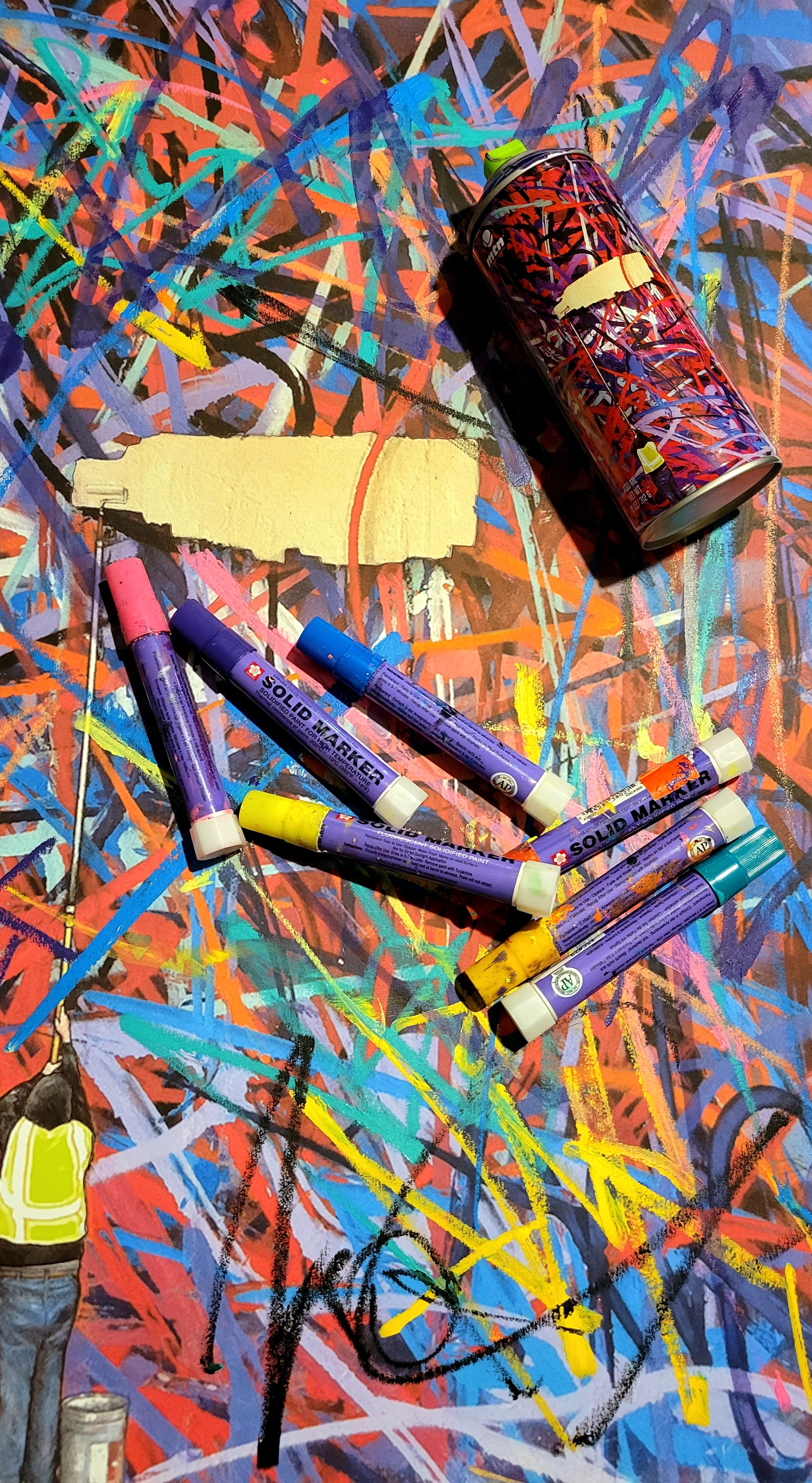 BUFFER. Hand Embellished Print