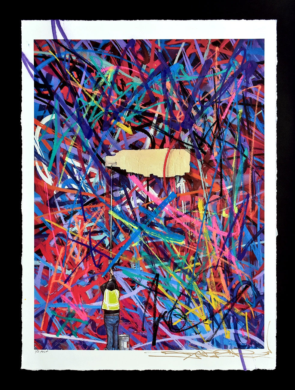 BUFFER. Hand Embellished Print