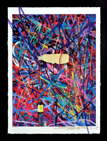 BUFFER. Hand Embellished Print