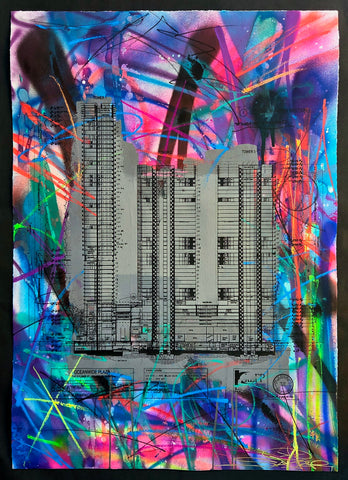 OCEANWIDE PLAZA GRAFFITI TOWERS BUFFED RIP BLACK