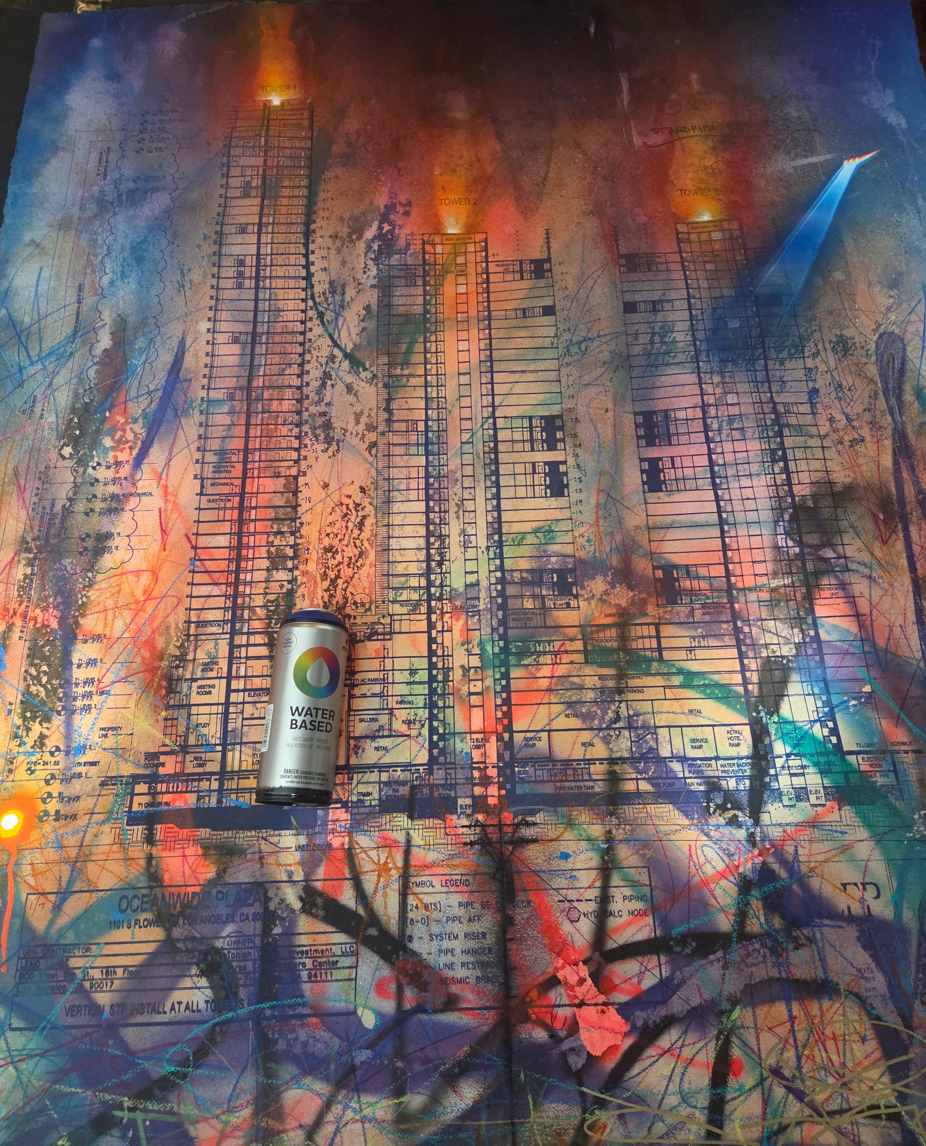 BURNING GRAFFITI TOWERS