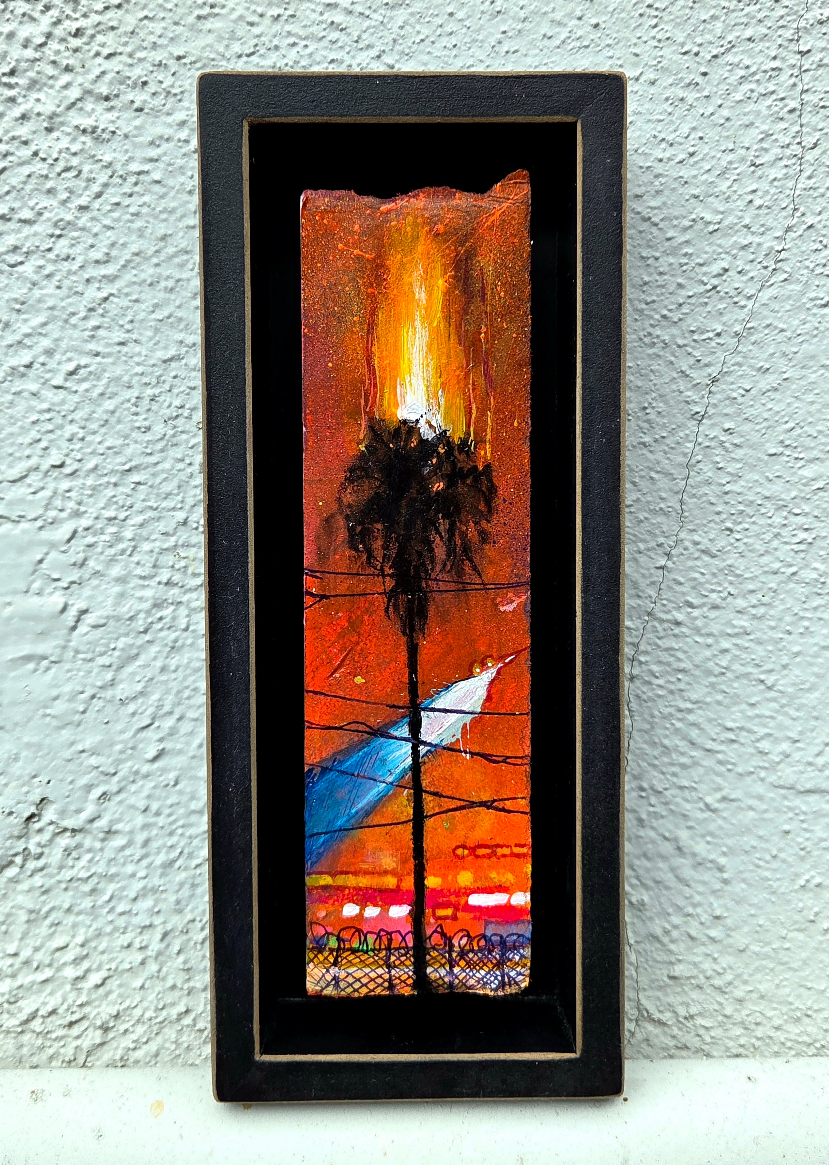 Palm Tree Fire Shadowbox