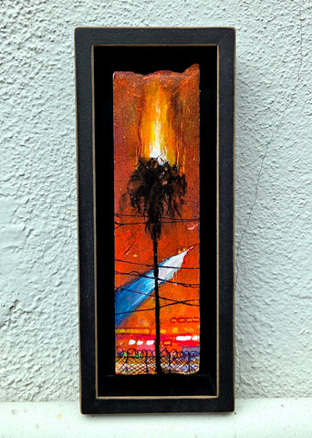 Palm Tree Fire Shadowbox
