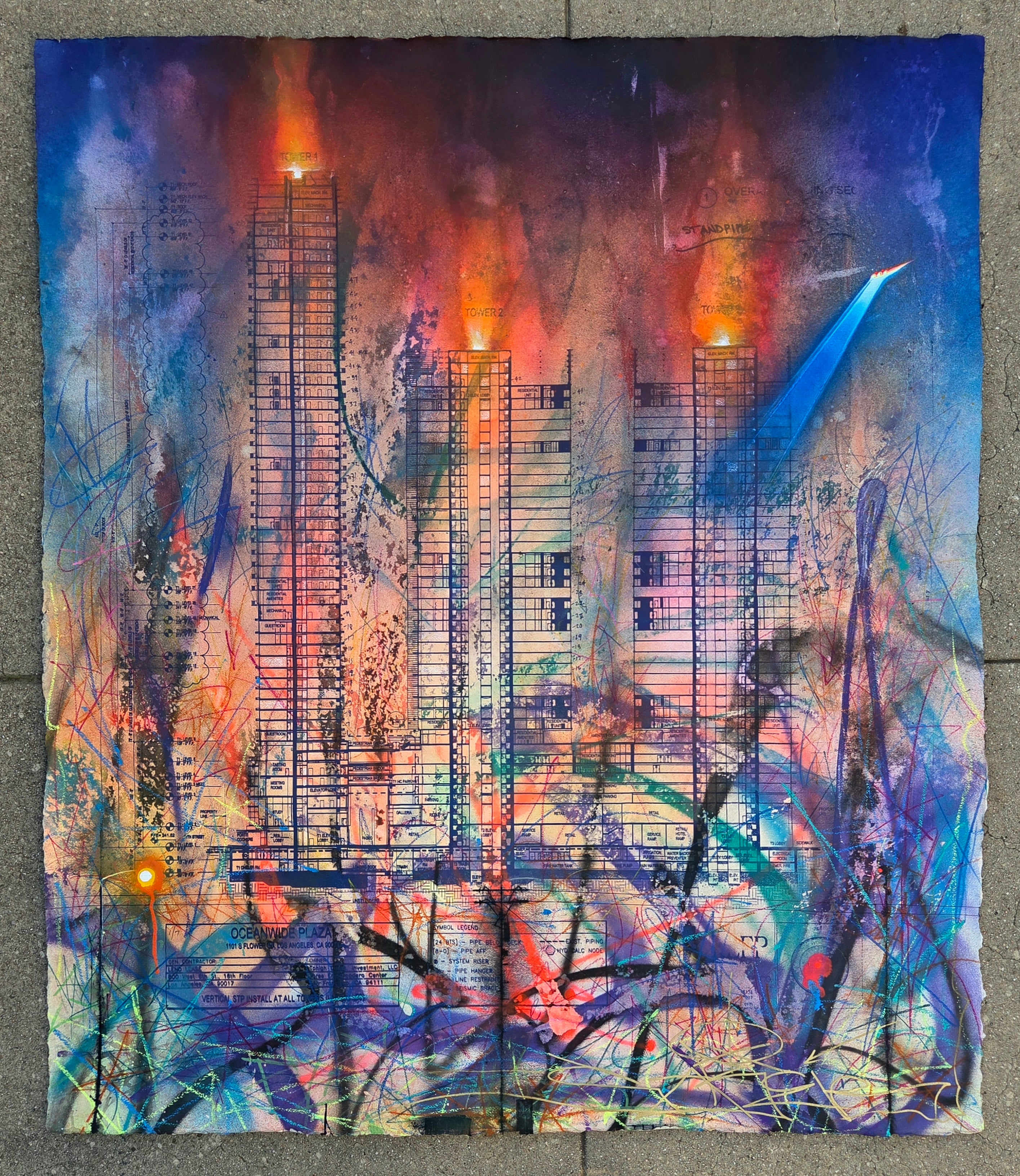 BURNING GRAFFITI TOWERS