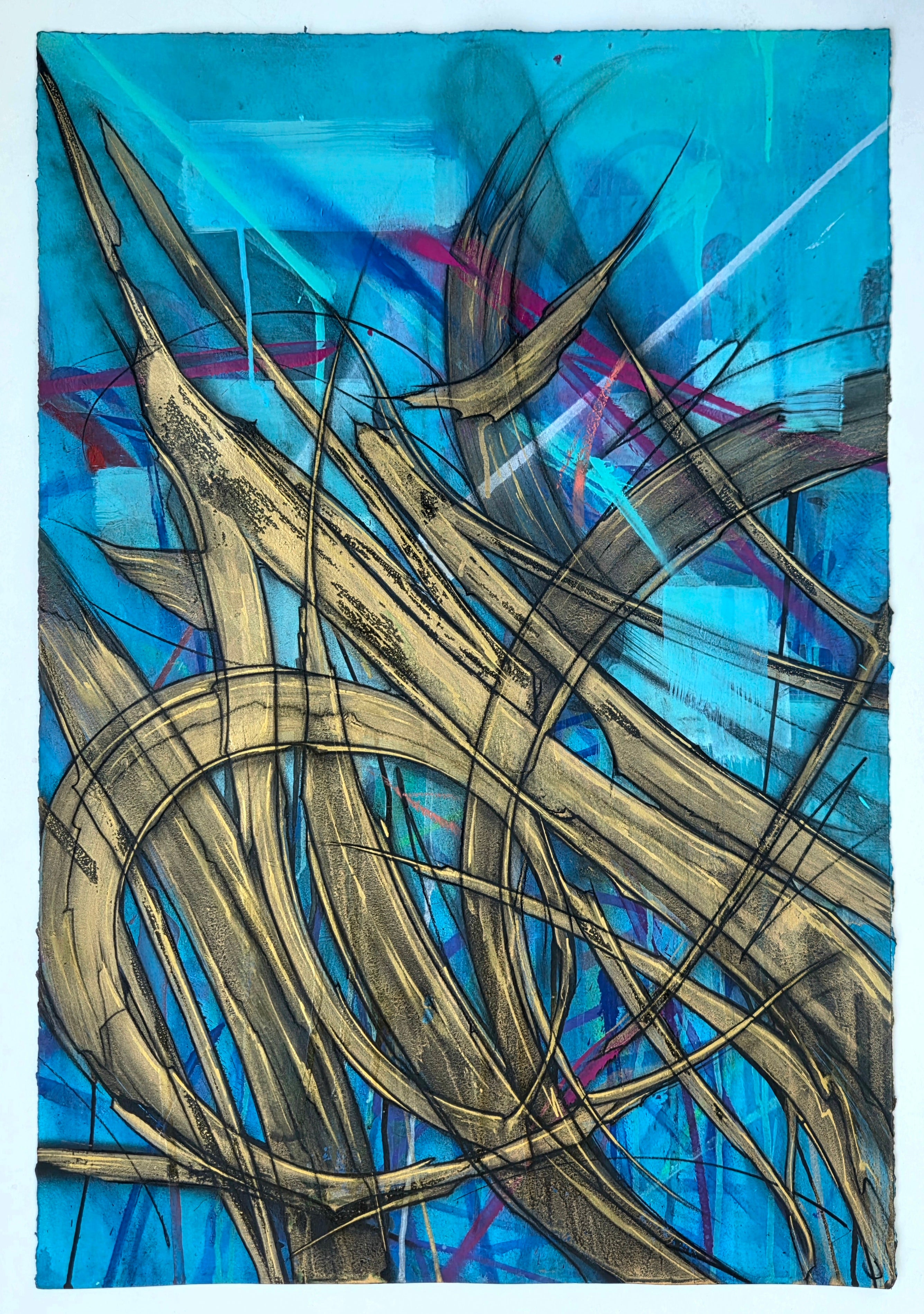 LETTERS" Turquoise & Gold Wild Series