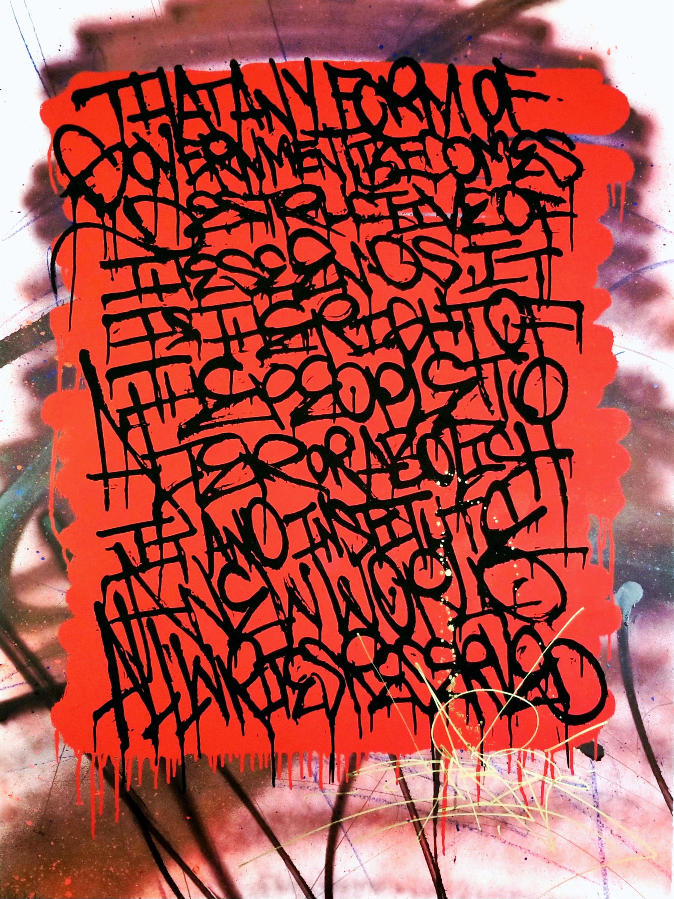 "DECLARATION" Limited Hand Embellished Serigraph