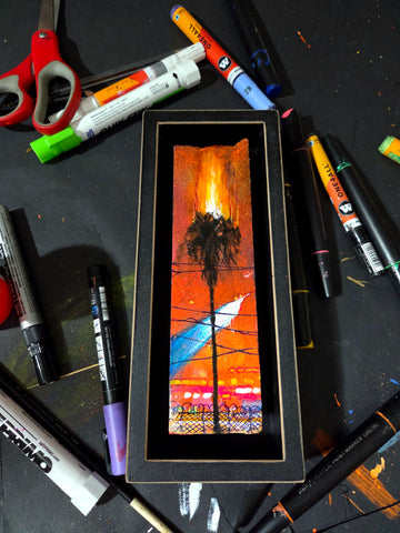 Palm Tree Fire Shadowbox