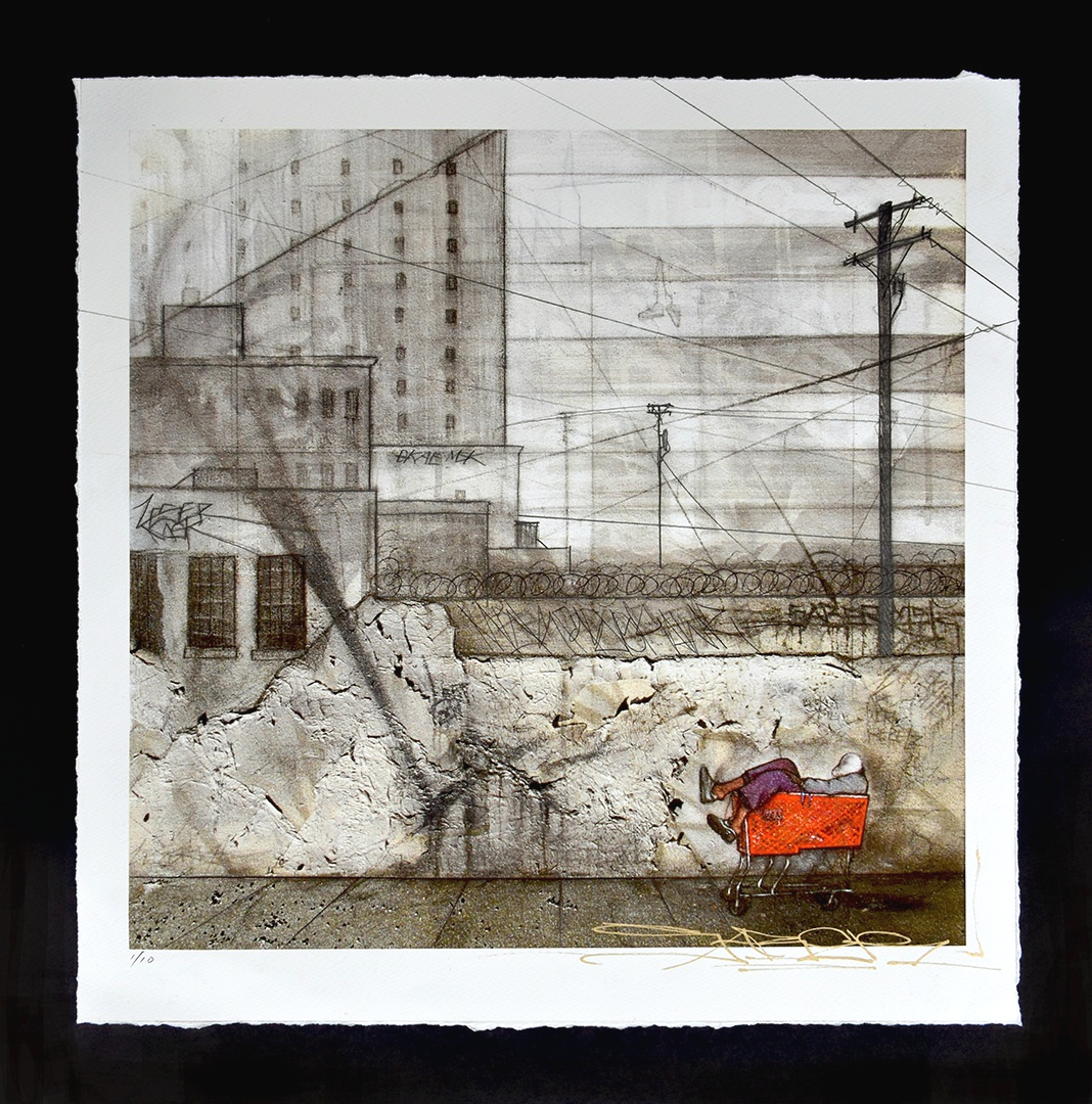 "LOST IN LA" Hand Embellished Giclee Print